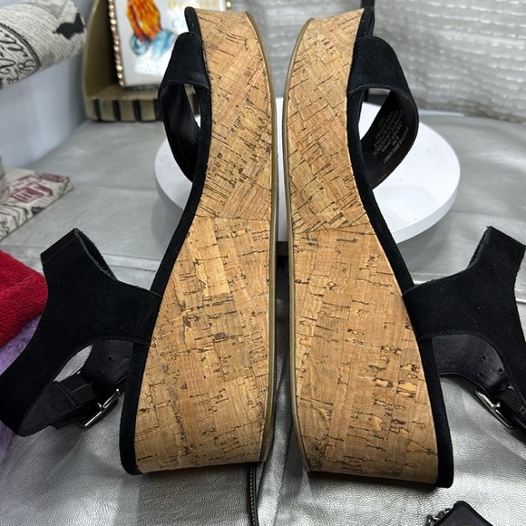 (T5) Steve Madden Women's Breathe Slingback Wedge Sandals, Black Suede, 8.5 M - Picture 8 of 10